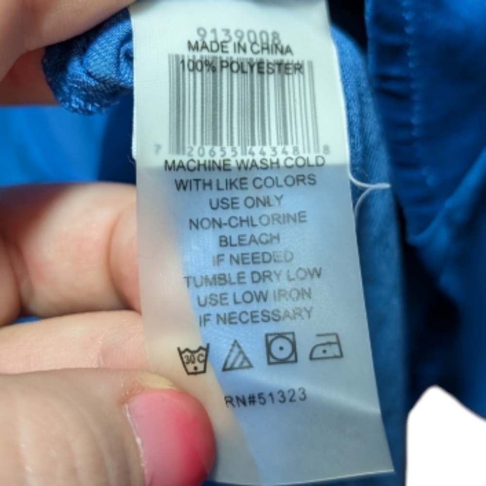Vince Camuto Blue Ruffle Sleeve Wrap-Style Blouse - Picture 11 of 13